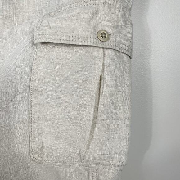 Tommy Bahama 100% Linen Pants Men 2XL (46X33) Beige Cargo Drawstring Relax Beach - Picture 7 of 11